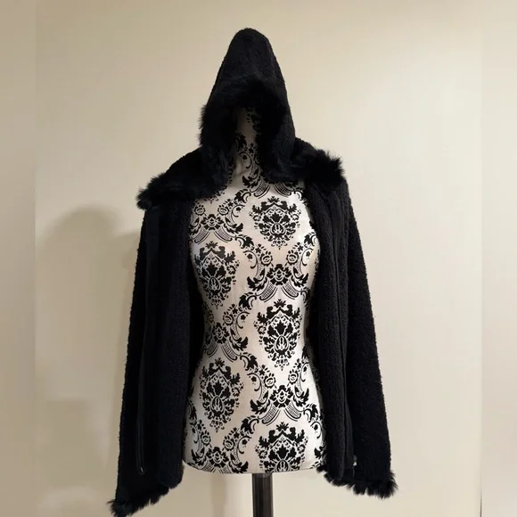 Vintage Rabbit Fur Trim Knit Jacket - Picture 7 of 8